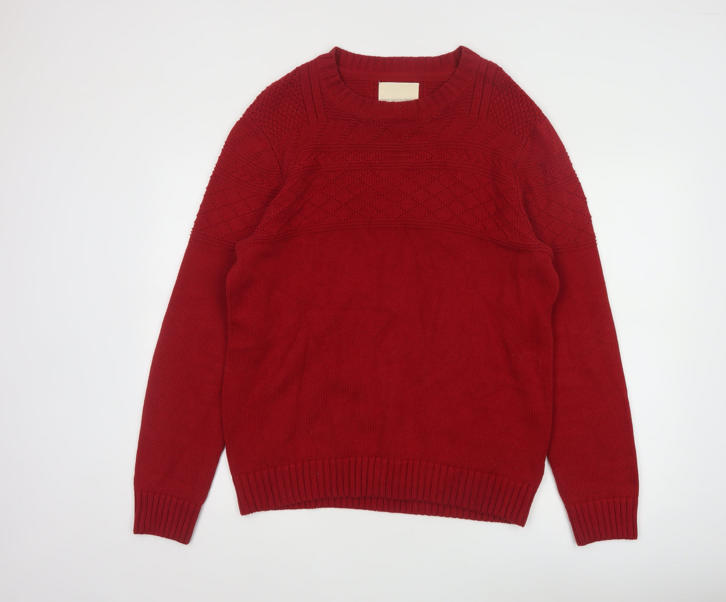 Frederik Anderson Copenhagen Men’s Red Cotton Knit Jumper Size L