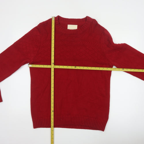 Frederik Anderson Copenhagen Men’s Red Cotton Knit Jumper Size L