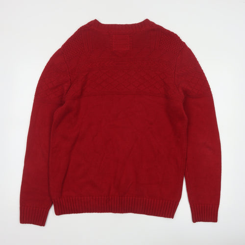 Frederik Anderson Copenhagen Men’s Red Cotton Knit Jumper Size L