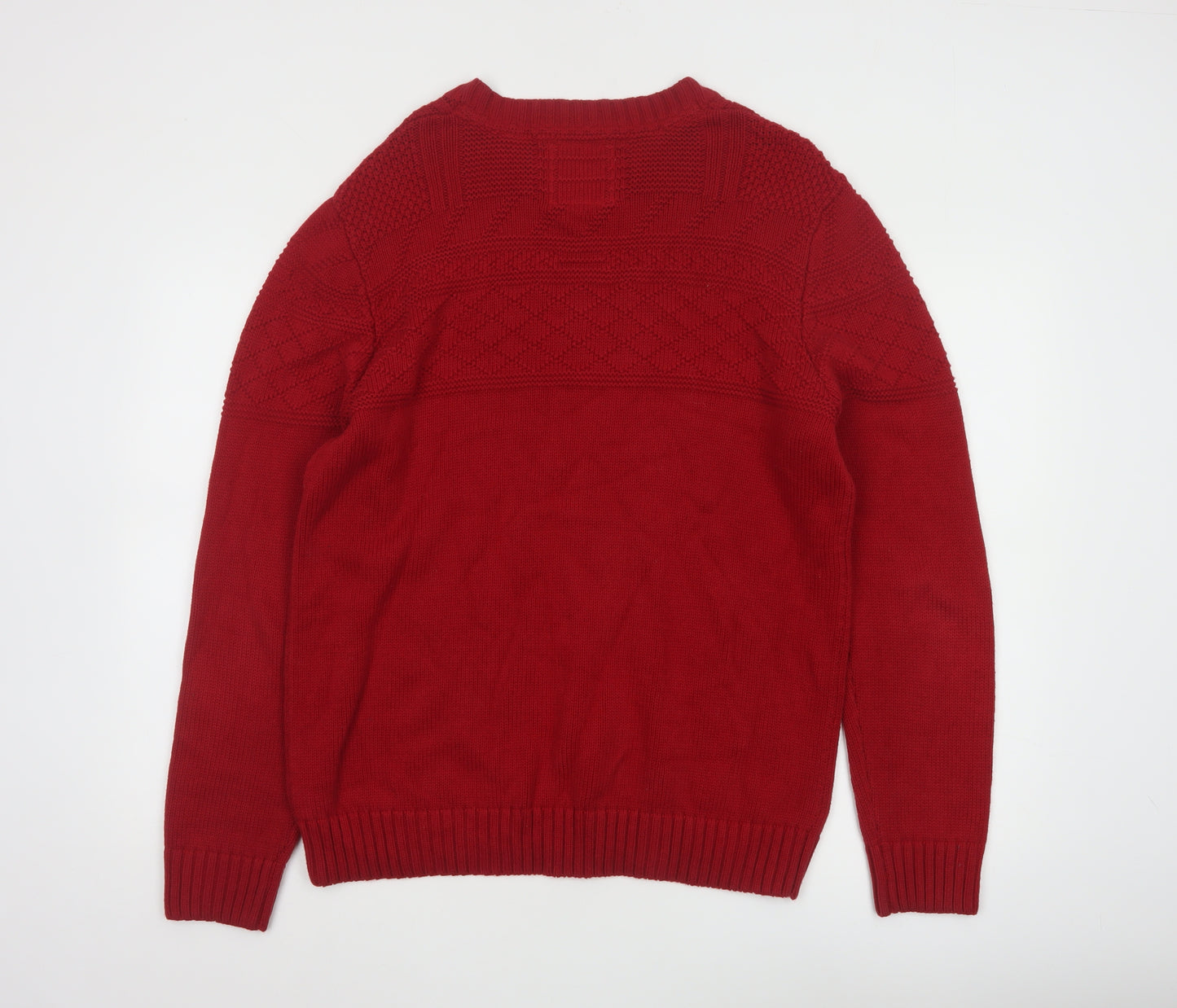 Frederik Anderson Copenhagen Men’s Red Cotton Knit Jumper Size L
