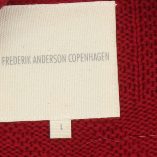 Frederik Anderson Copenhagen Men’s Red Cotton Knit Jumper Size L