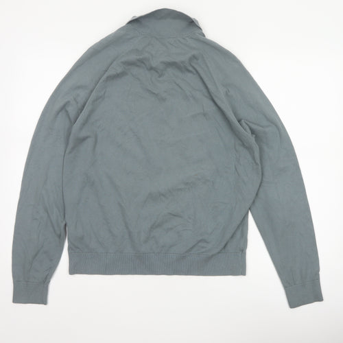 Marks and Spencer Mens Grey Collared Henley Jumper Size M