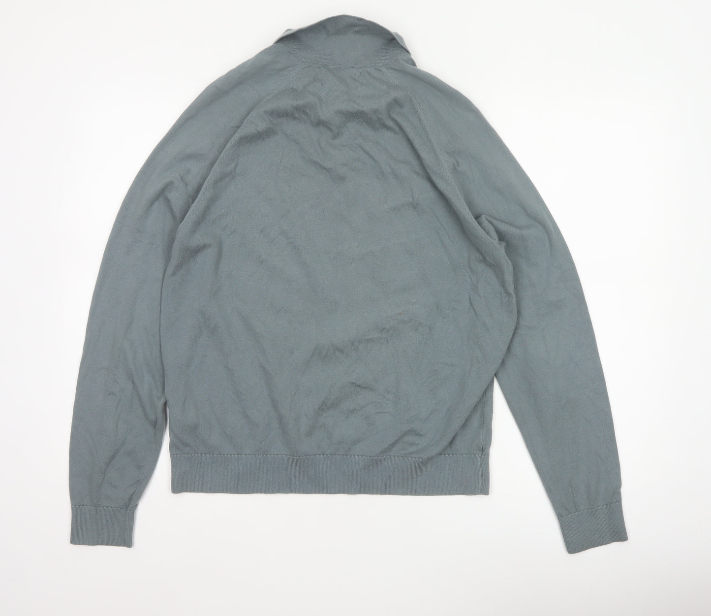 Marks and Spencer Mens Grey Collared Henley Jumper Size M