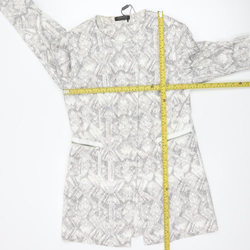Apanage Collection Women’s Grey Geometric Button Coat Size 14
