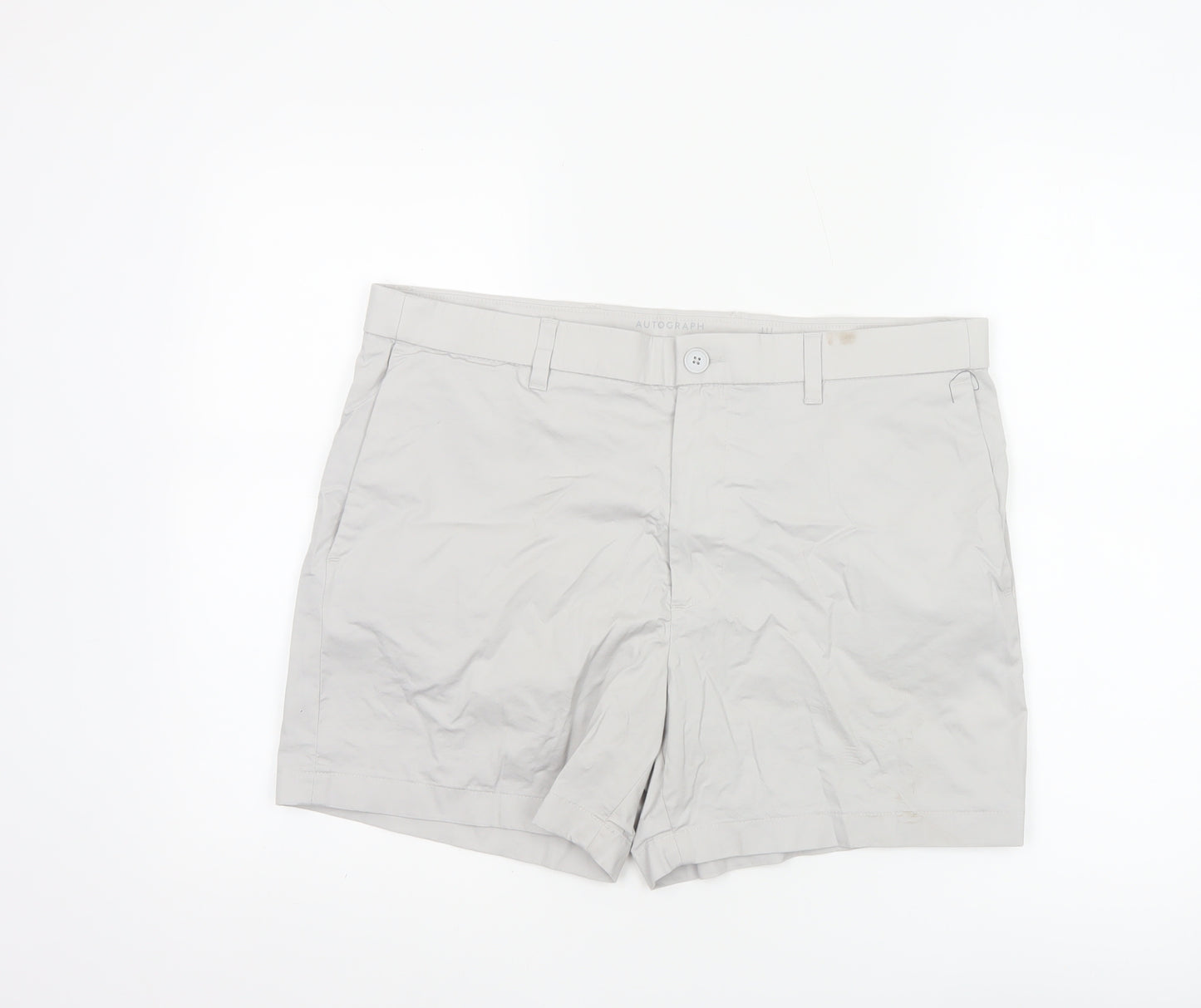 Marks and Spencer Autograph Men's Beige Chino Shorts Size 36 Regular Fit