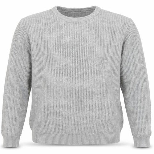 Mantaray Men's Grey Cotton Waffle-Knit Crew Neck Jumper M