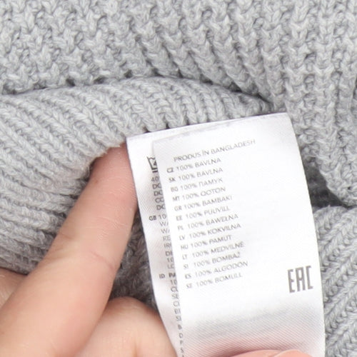 Mantaray Men's Grey Cotton Waffle-Knit Crew Neck Jumper M