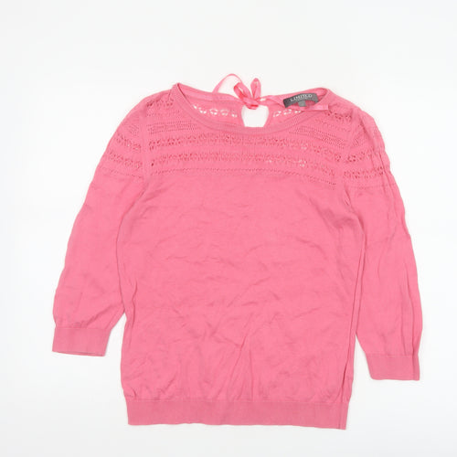 Marks and Spencer Women’s Pink Knit 3/4 Sleeve Pullover Jumper Size 12