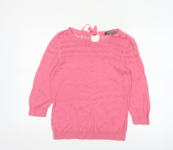 Marks and Spencer Women’s Pink Knit 3/4 Sleeve Pullover Jumper Size 12