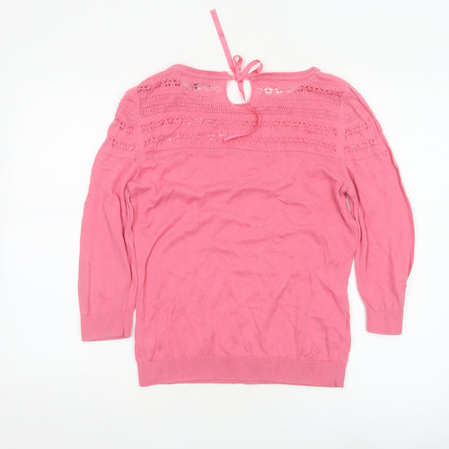 Marks and Spencer Women’s Pink Knit 3/4 Sleeve Pullover Jumper Size 12