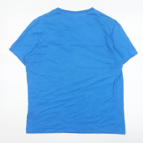 Champion Men's Blue Crew Neck Short Sleeve Cotton T-Shirt M