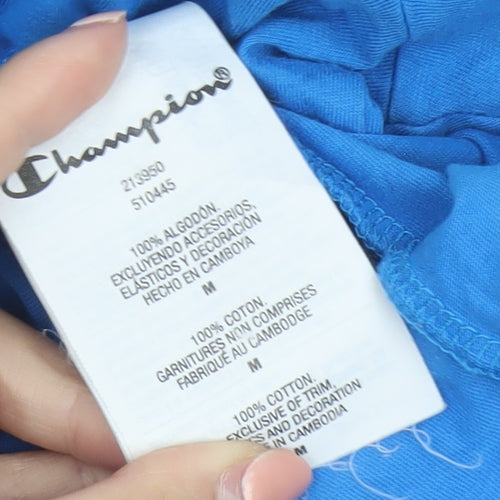 Champion Men's Blue Crew Neck Short Sleeve Cotton T-Shirt M