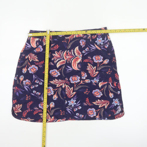 Next Women’s Multicoloured Floral A-Line Linen Skirt Size 14