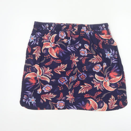 Next Women’s Multicoloured Floral A-Line Linen Skirt Size 14