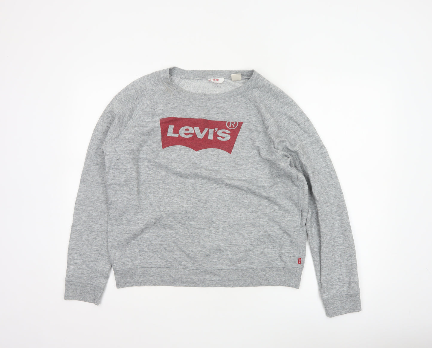 Levi's Womens Grey Logo Crew Neck Pullover Sweatshirt L