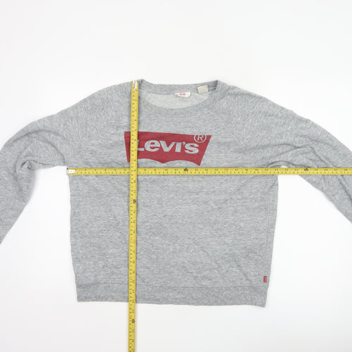 Levi's Womens Grey Logo Crew Neck Pullover Sweatshirt L