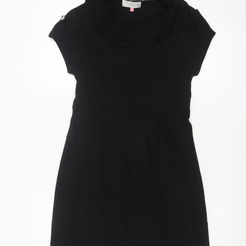 John Lewis Women Black Knit Cowl Neck Pencil Dress Size 10