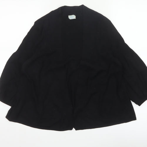 Oasis Women’s Black 3/4 Sleeve Open Knit Cardigan Size 14
