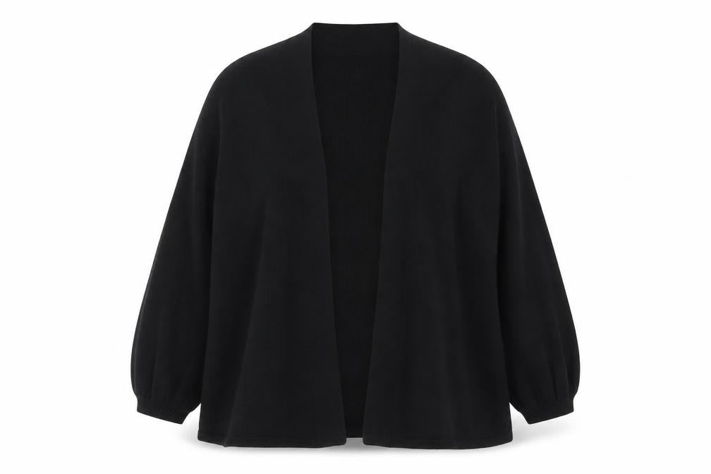 Oasis Women’s Black 3/4 Sleeve Open Knit Cardigan Size 14