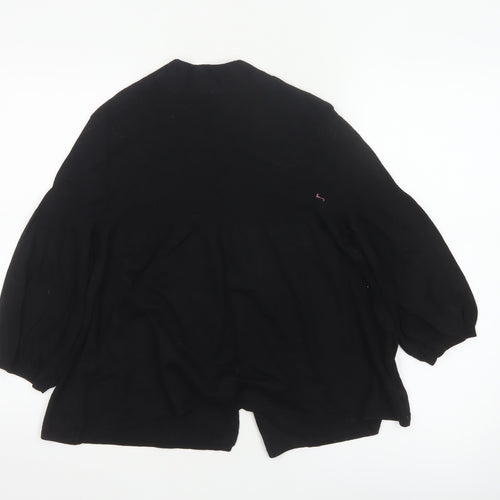 Oasis Women’s Black 3/4 Sleeve Open Knit Cardigan Size 14