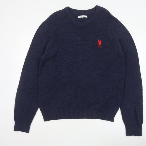U.S. Polo Assn. Men’s Blue Cotton Crew Neck Jumper XL
