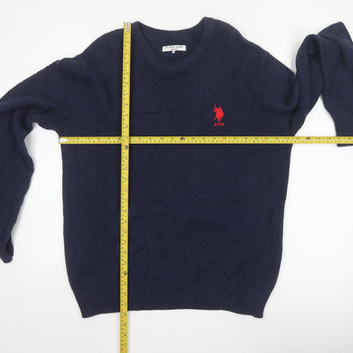 U.S. Polo Assn. Men’s Blue Cotton Crew Neck Jumper XL