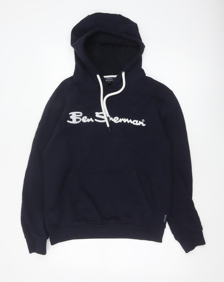 Ben Sherman Men's Navy Cotton Pullover Hoodie Small