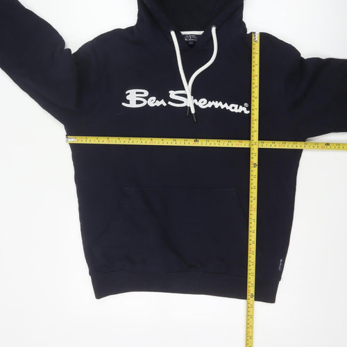 Ben Sherman Men's Navy Cotton Pullover Hoodie Small