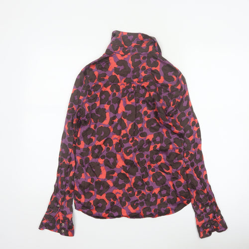 Boden Women's Multicoloured Animal Print Silk Blend Button-Up Shirt UK 10