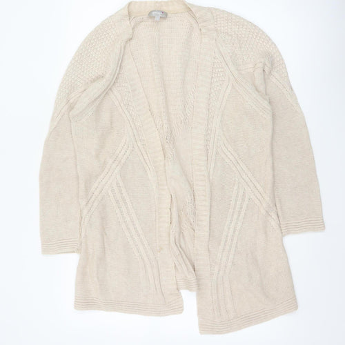 Marks and Spencer Women Beige Size 16 Open Knit Cardigan