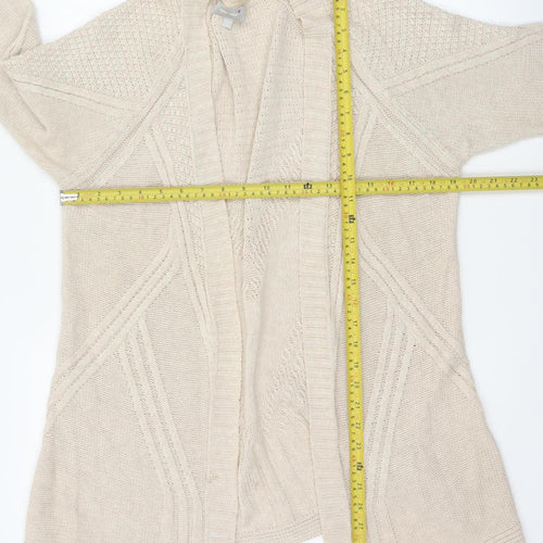 Marks and Spencer Women Beige Size 16 Open Knit Cardigan