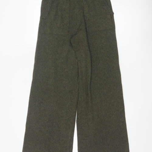 COLLUSION Women’s Green Wide-Leg Knit Trousers XS