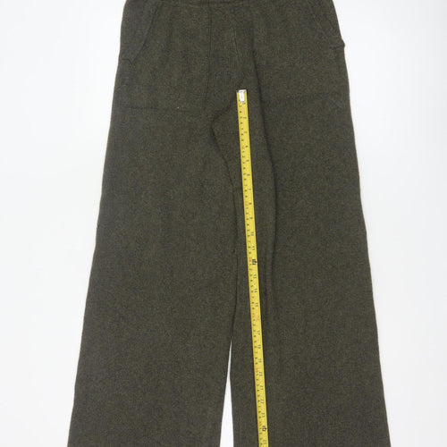 COLLUSION Women’s Green Wide-Leg Knit Trousers XS