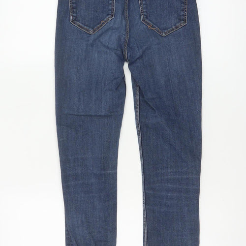 Zara Women Blue Skinny Stretch Jeans Size 10 Mid Rise Denim
