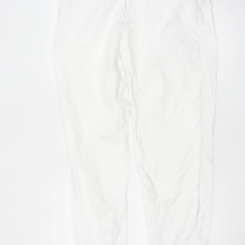 Marks and Spencer Men's White Linen Blend Chino Trousers 32W 33L