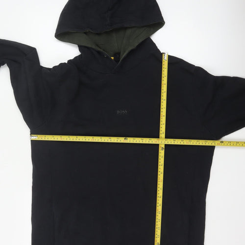 Hugo Boss Mens Black XL Pullover Hoodie Logo Sweatshirt