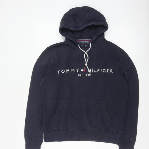 Tommy Hilfiger Men's Navy Small Pullover Hoodie Organic Cotton