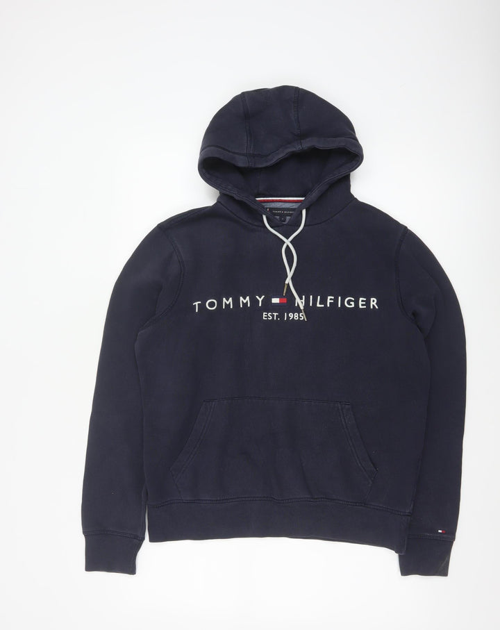 Tommy Hilfiger Men's Navy Small Pullover Hoodie Organic Cotton