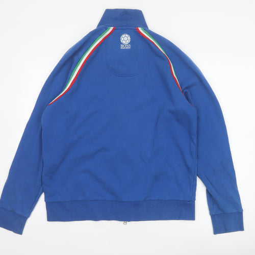 Hugo Boss Men Blue XL Full Zip Cotton Sports Jacket