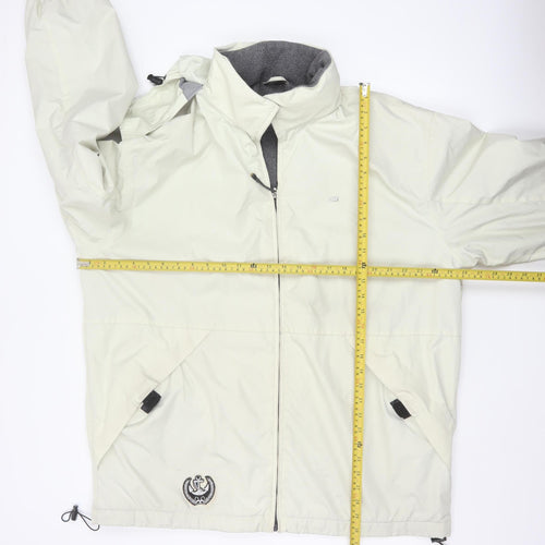 Lacoste Men’s Beige 2XL Windbreaker Jacket with Fleece Lining