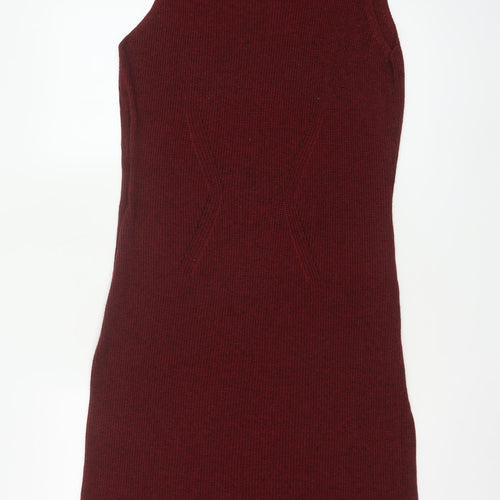 Next Women Red Sleeveless Knit Bodycon Dress Size 20