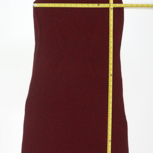 Next Women Red Sleeveless Knit Bodycon Dress Size 20