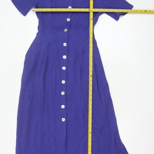 Steilmann Women's Blue Midi Fit & Flare Button Dress Size 12