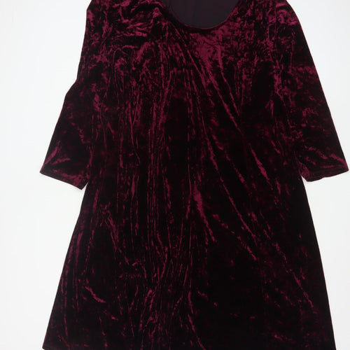 Joanna Hope Women’s Purple Velvet A-Line Dress Size 32