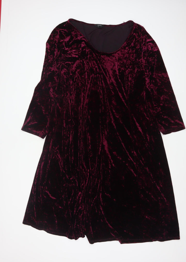 Joanna Hope Women’s Purple Velvet A-Line Dress Size 32