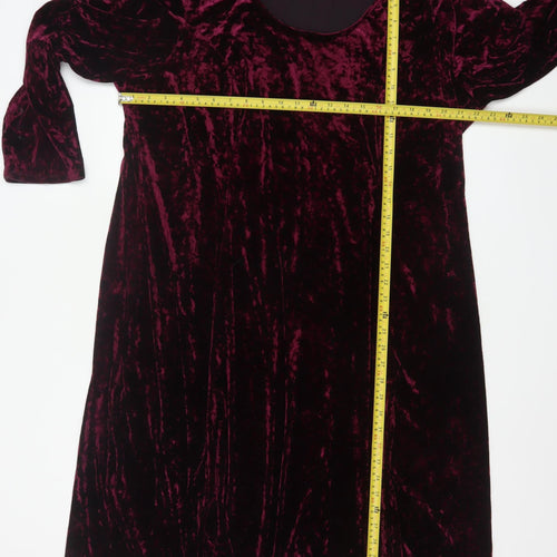 Joanna Hope Women’s Purple Velvet A-Line Dress Size 32