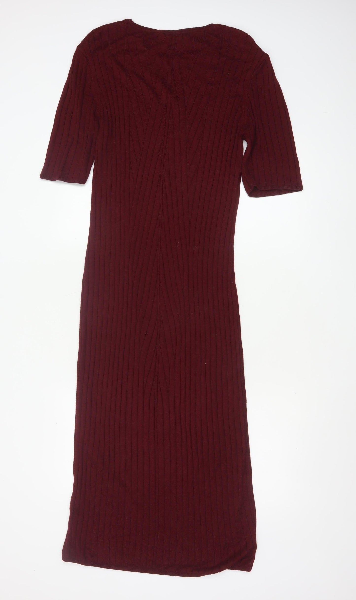 Topshop Maternity Red Knit Bodycon Midi Dress UK 16