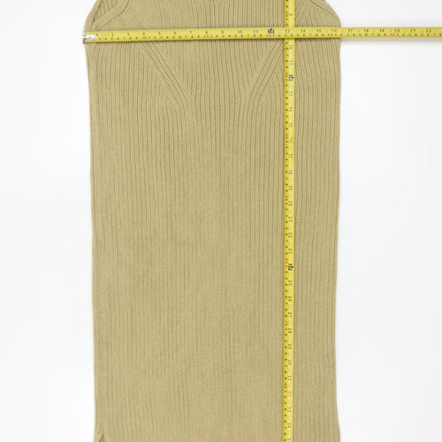 Tu Women Beige Size 12 Sleeveless Knit Bodycon Midi Dress