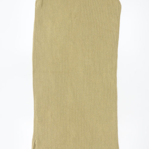 Tu Women Beige Size 12 Sleeveless Knit Bodycon Midi Dress