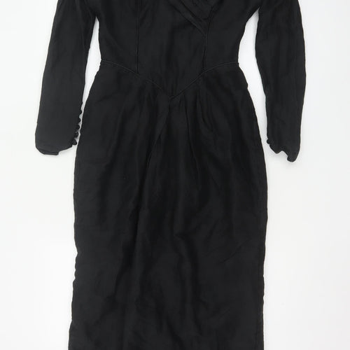 Laura Ashley Women’s Black Silk Long Formal Dress Size 10